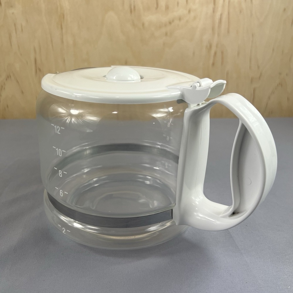 12-Cup Replacement Glass Carafe White Handle